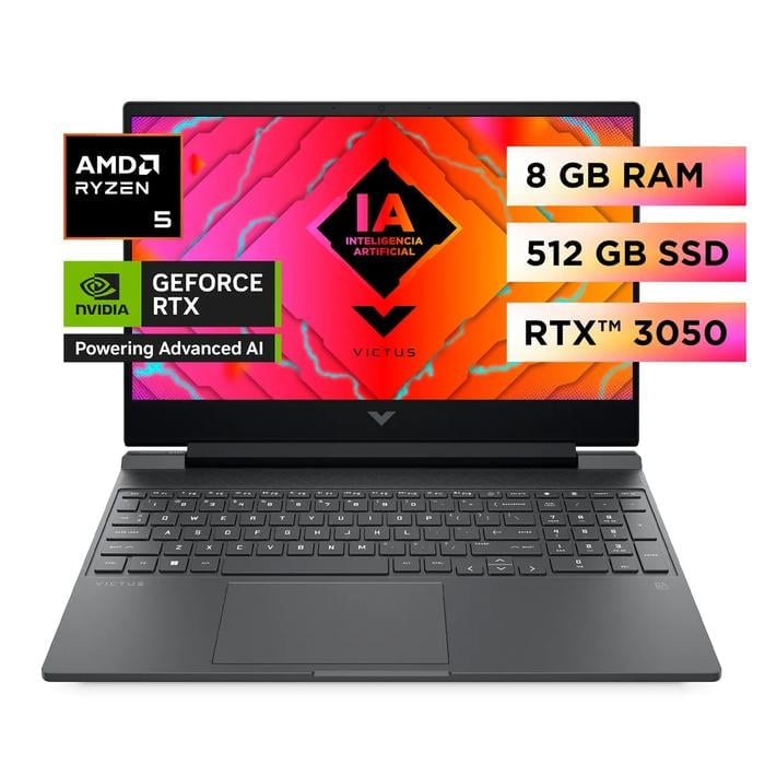 Laptop Gaming Victus 15-fb2002la AMD Ryzen 5 8GB RAM GPU NVIDIA GeForce RTX 3050 512 GB SSD 15.6" FHD - 1