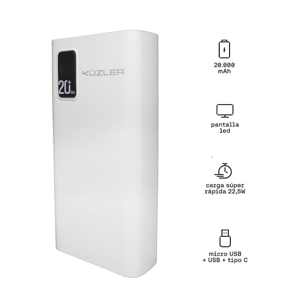 POWERBANK 20000MAH 22.5W CARGA SUPER RÁPIDA KUZLER ANKE-105B - 2