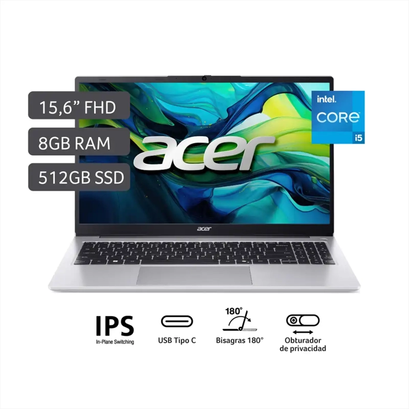 LAPTOP ACER ASPIRE LITE  AL15-71P-53N7 INTEL CORE I5-12450H 8GB RAM 512GB SSD 15.6" - 1