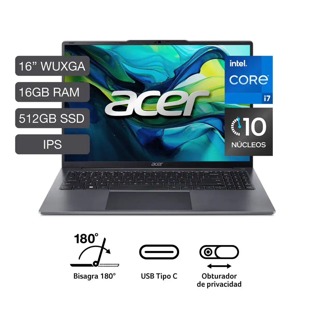 LAPTOP ACER ASPIRE LITE AL16-51P-7984 INTEL CORE I7 16GB RAM 512GB SSD 16" - 1