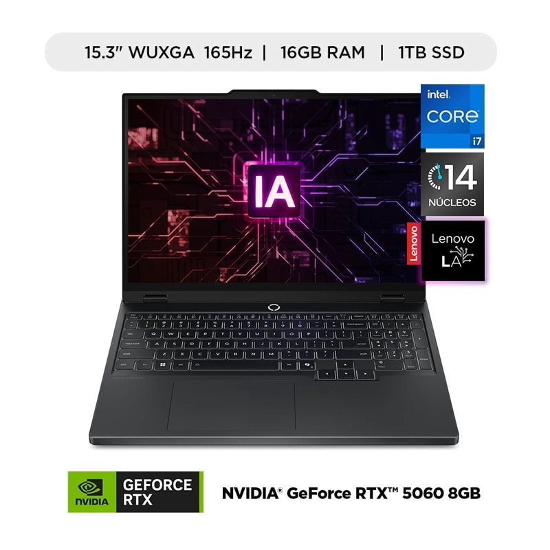 LAPTOP IA LENOVO LEGION 5i INTEL CORE i7-13650HX 16GB RAM 1TB SSD RTX 5060 8GB 15.3” WUXGA 165 HZ - 1