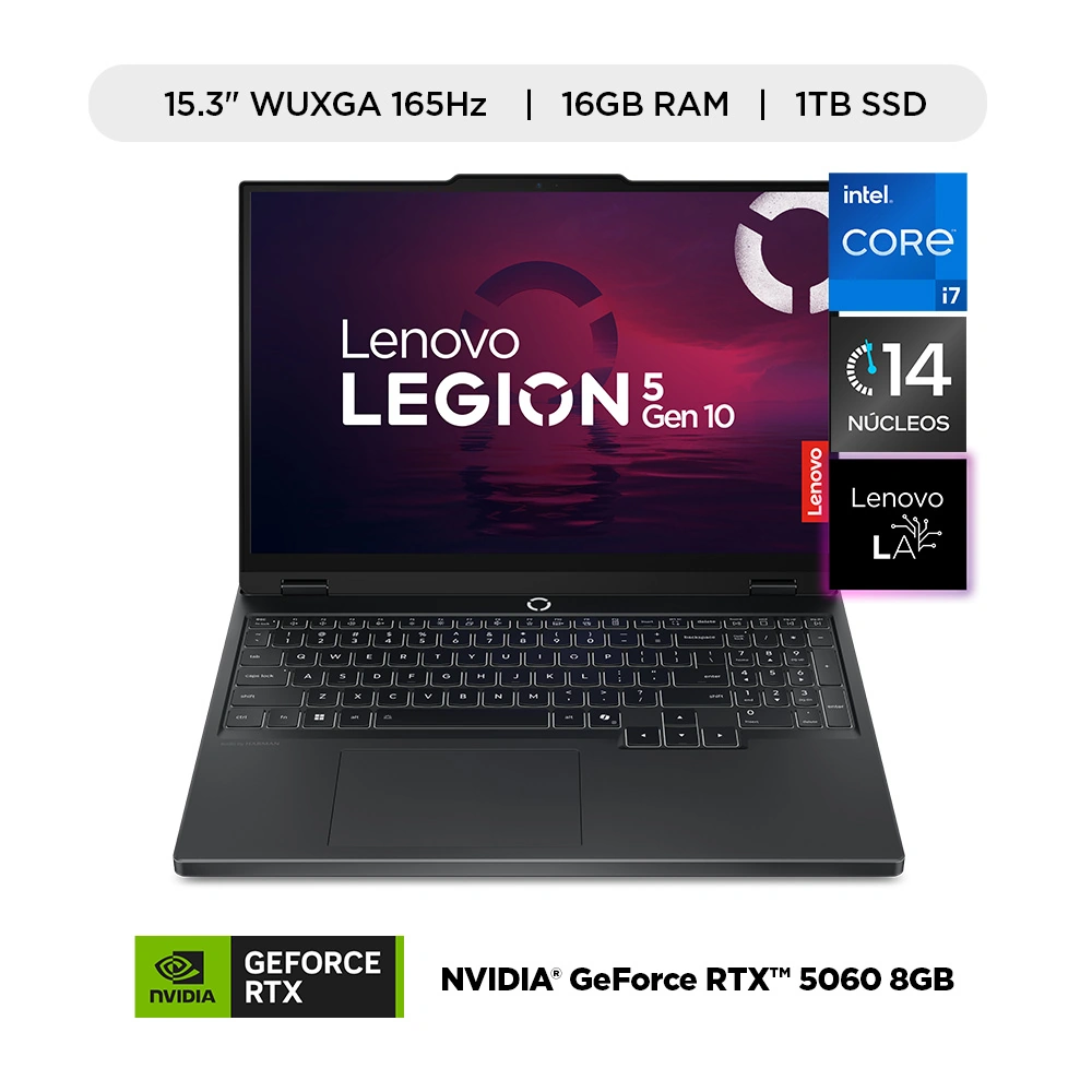 LAPTOP IA LENOVO LEGION 5i INTEL CORE i7-13650HX 16GB RAM 1TB SSD RTX 5060 8GB 15.3” WUXGA 165 HZ - 1