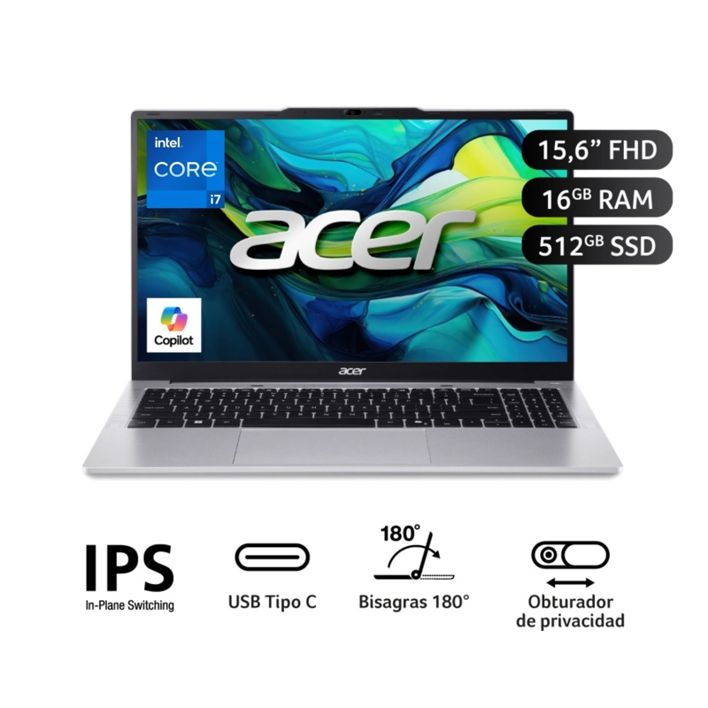 LAPTOP ACER ASPIRE LITE Intel® Core™ i7 16GB RAM 512GB SSD 15.6” - 1