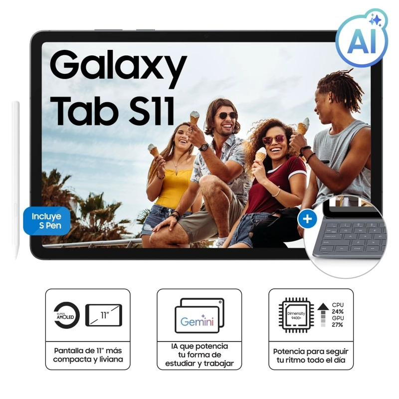 GALAXY TAB S11 WITH KEYBOARD COVER GRAY - 1