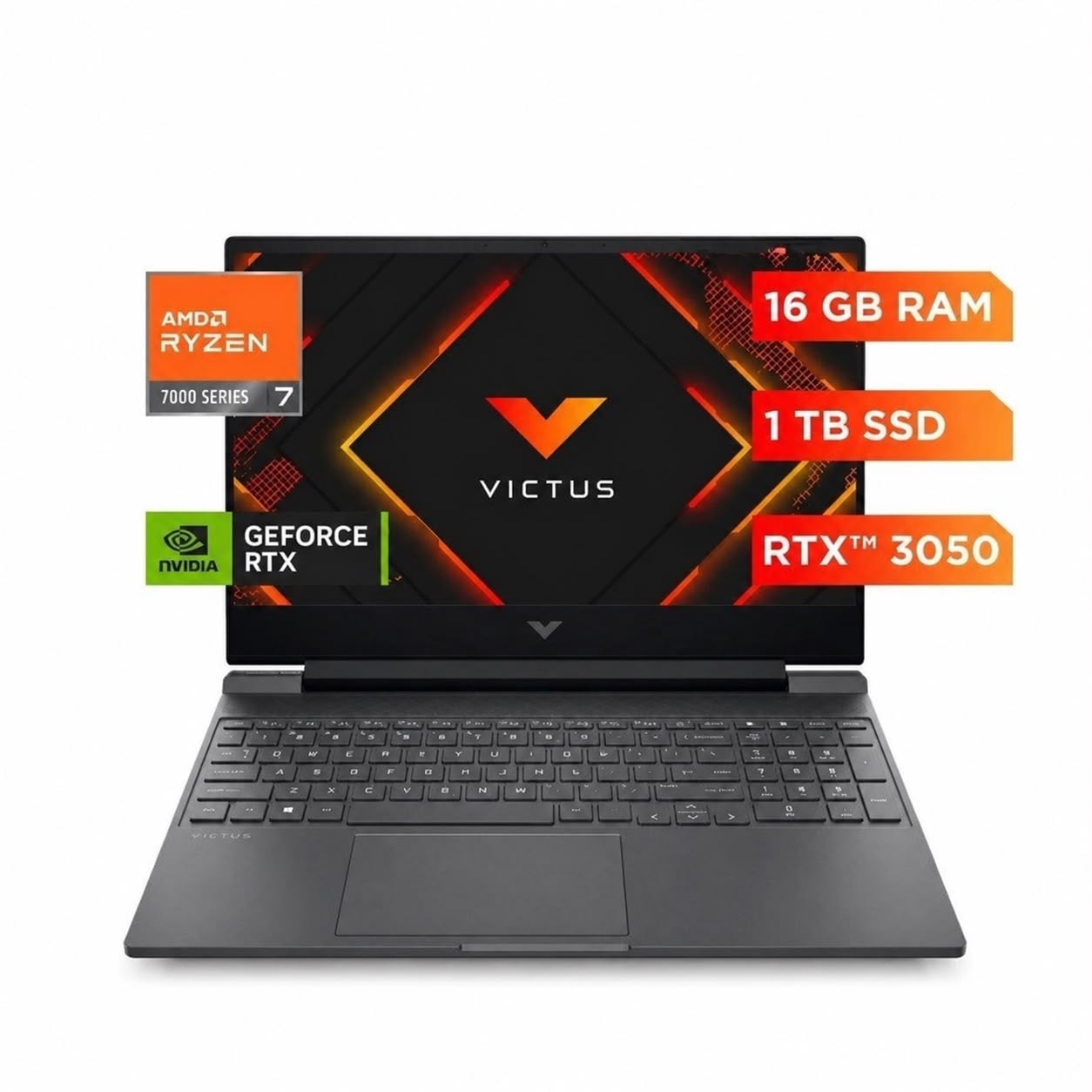 LAPTOP GAMING VICTUS 15-FB3001LA, AMD RYZEN 7, 16 GB RAM, NVIDIA GEFORCE RTX 3050, 1 TB SSD, 15.6" FHD, WINDOWS 11 HOME - 1