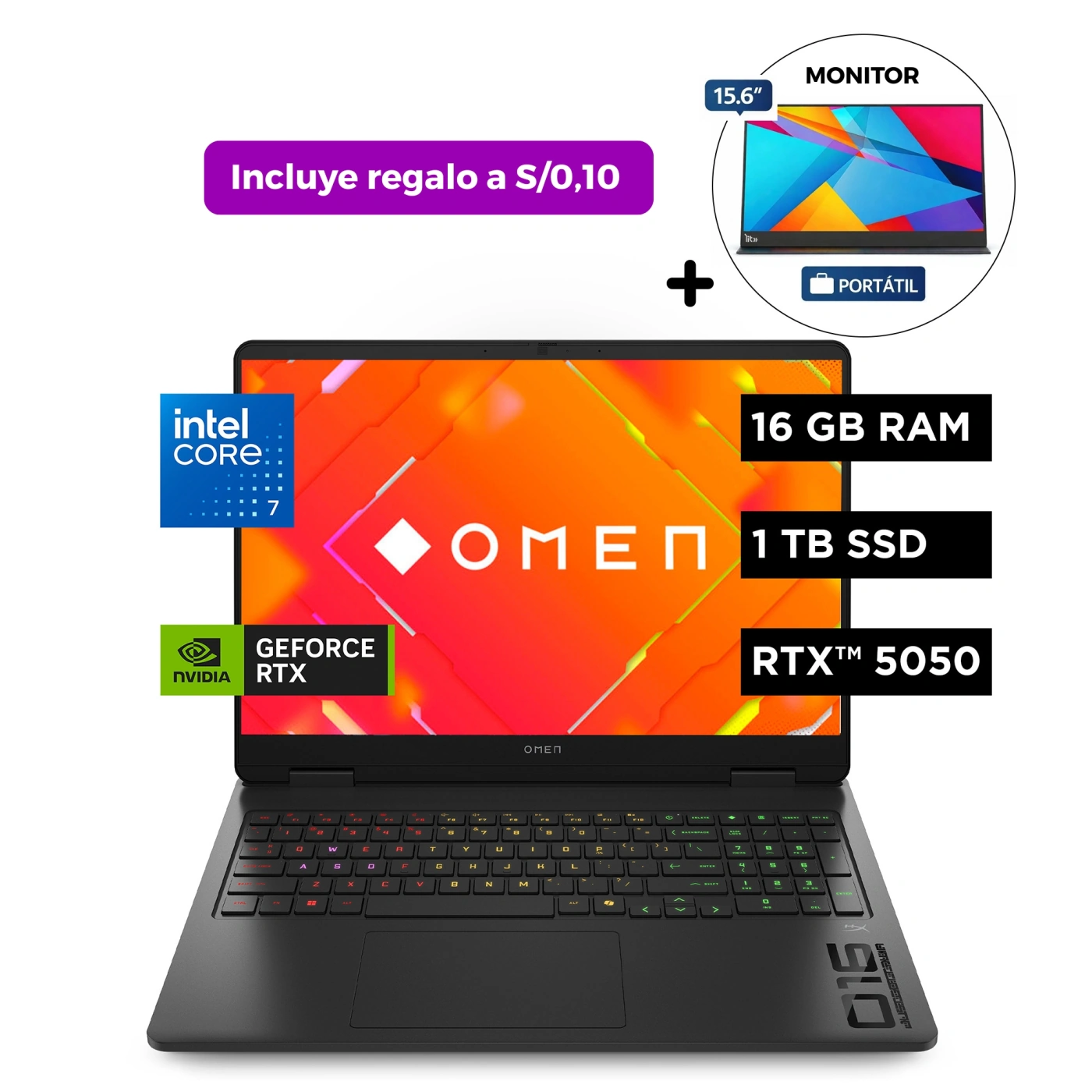 LAPTOP HP GAMING OMEN 16-AM0015LA INTEL CORE I7 16GB RAM 1TB SSD RTX 5050 16” - 1