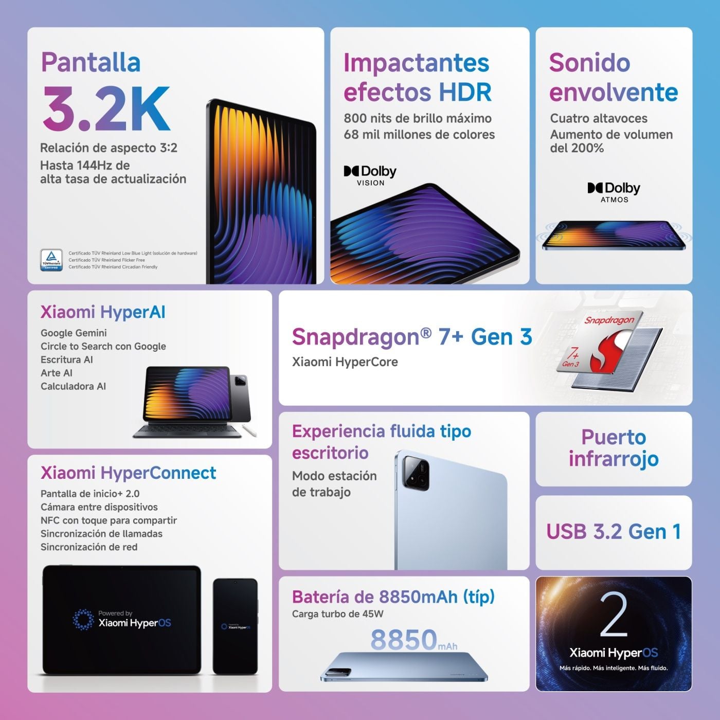 TABLET XIAOMI PAD 7 8GB 256GB - 3