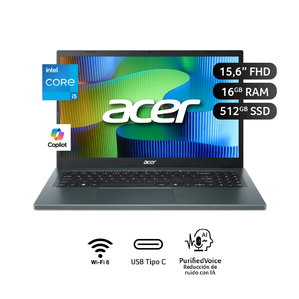 LAPTOP ACER ASPIRE GO 15 INTEL CORE I5 16GB RAM 512GB 15.6" - 1
