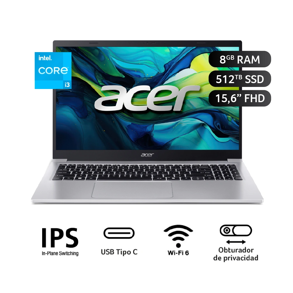 LAPTOP ACER ASPIRE LITE INTEL CORE I3 8GB RAM 512GB 15.6" - 1