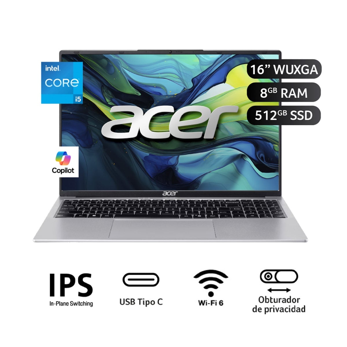 LAPTOP ACER ASPIRE LITE AL16-54P-580M INTEL CORE I5 8GB RAM 512GB SSD 16” - 1