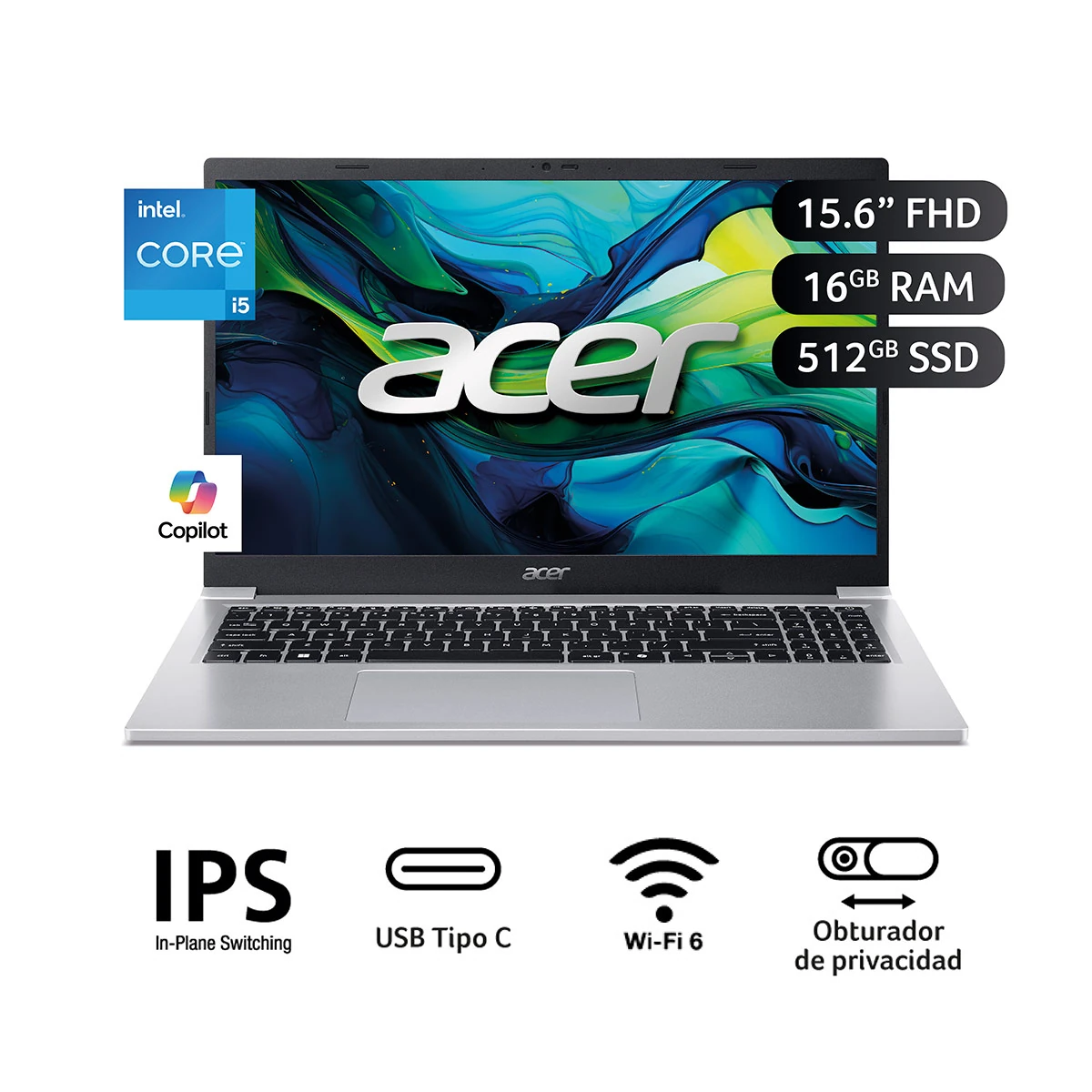 LAPTOP ACER ASPIRE LITE AL15-52P-51UH INTEL CORE I5 16GB RAM 512GB SSD 15.6” - 1
