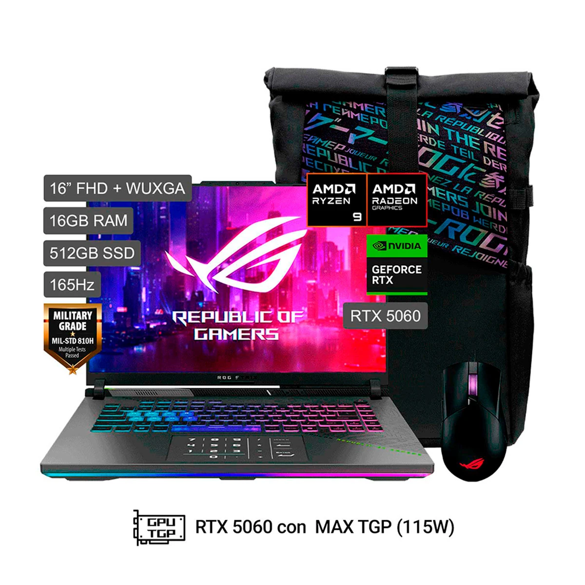 LAPTOP ASUS ROG G614PM-RV221W AMD RYZEN 9 16GB RAM 512GB SSD 16” - 1