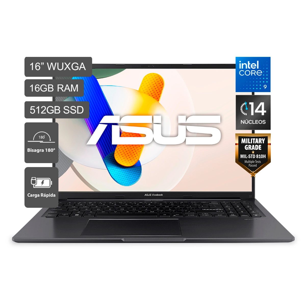 LAPTOP ASUS VIVOBOOK X1605VAPBF-MB234W INTEL CORE 9 8GB RAM 512GB SSD 16” - 1