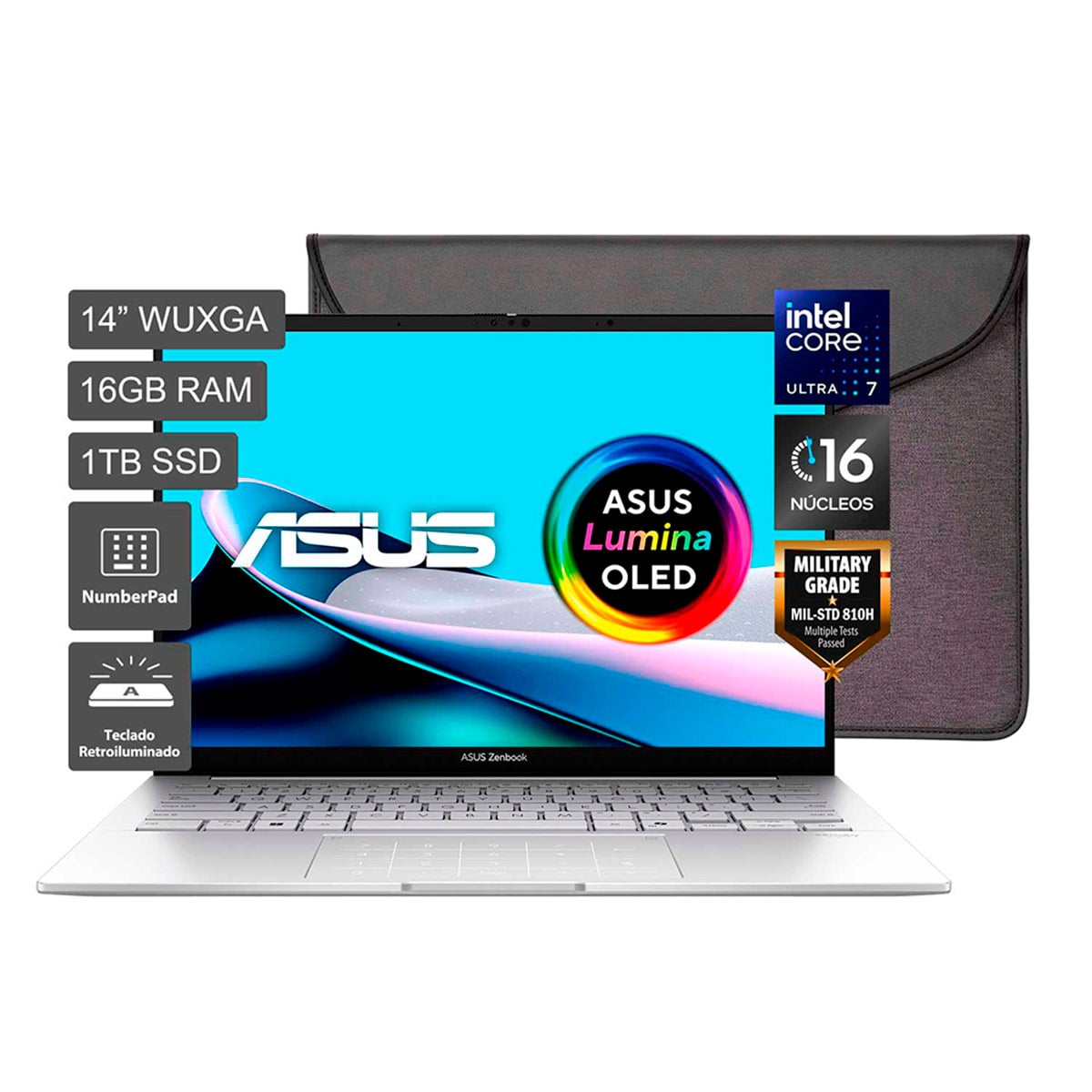 LAPTOP ASUS ZENBOOK TOUCH UX3405CA-QL574W INTEL CORE ULTRA 7 16GB RAM 1TB SSD 14” - 1