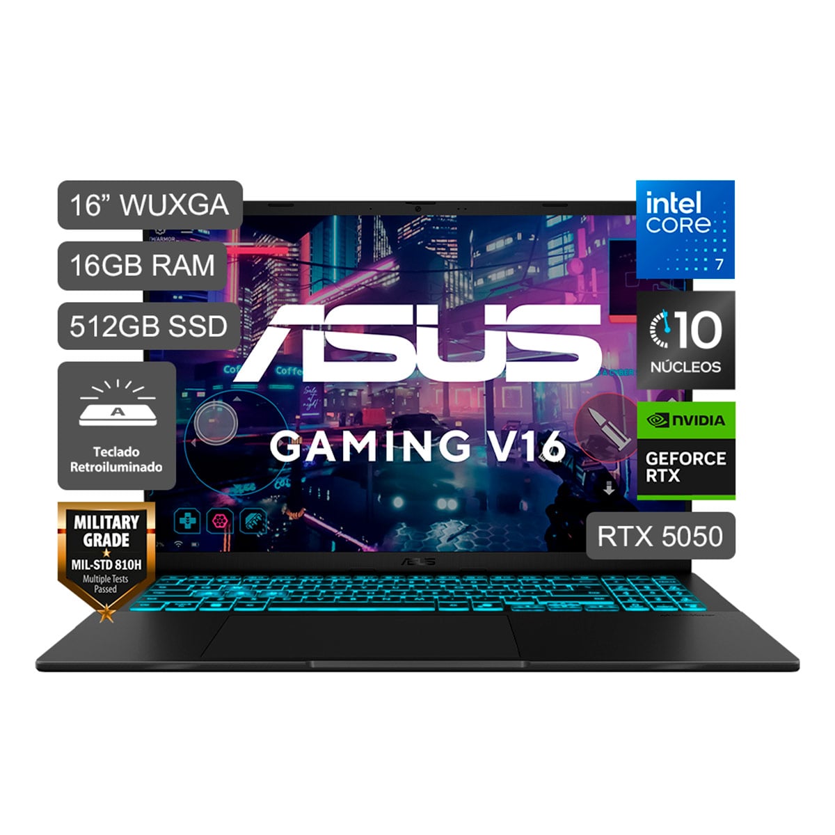 LAPTOP ASUS GAMER V16 V3607VH-TK132W INTEL CORE 7 16GB RAM 512GB SSD RTX 5050 16” - 1