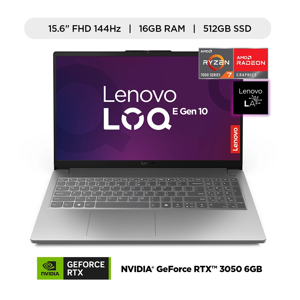 LAPTOP LENOVO LOQ ESSENTIAL AMD RYZEN 7 7435HS 16 GB 512GBSSD 15.6" RTX 3050 - 1