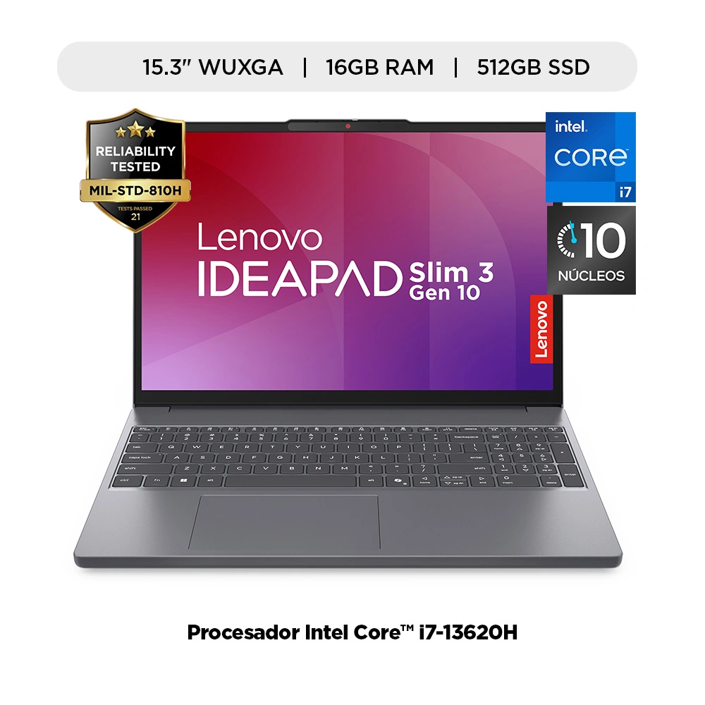 LAPTOP LENOVO IDEAPAD SLIM 3I INTEL CORE I7-13620H 16 GB  512GBSSD 15.3" - 1