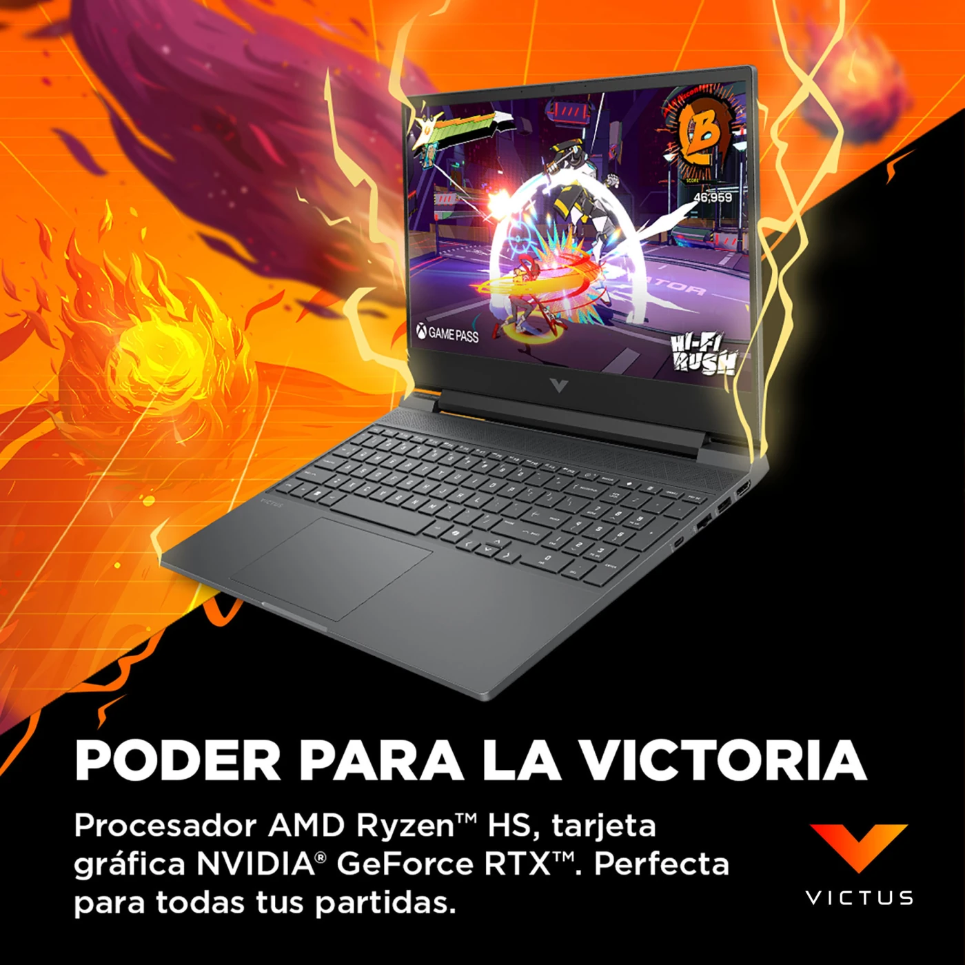 LAPTOP HP GAMING VICTUS 15-FB3049LA AMD RYZEN 7 8GB RAM 512GB SSD 15.6” - 9