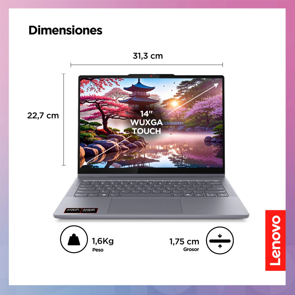 LAPTOP LENOVO IDEAPAD 5 2 EN 1 AMD RYZEN AI 7 16GB RAM 512GB SSD TOUCH 14” - 2