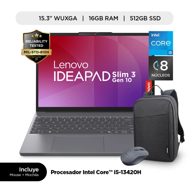 LAPTOP LENOVO IDEAPAD SLIM 3I INTEL CORE I5-13420H 16 GB 512GBSSD 15.3" - 1