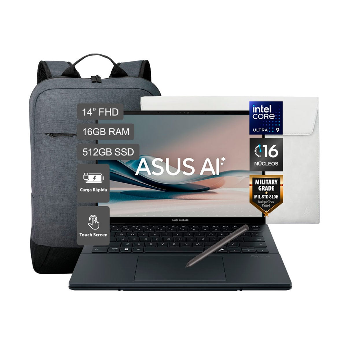 LAPTOP ASUS UX8406CA-QL444W INTEL CORE U9 16GB RAM 512GB SSD TOUCH 14” - 1