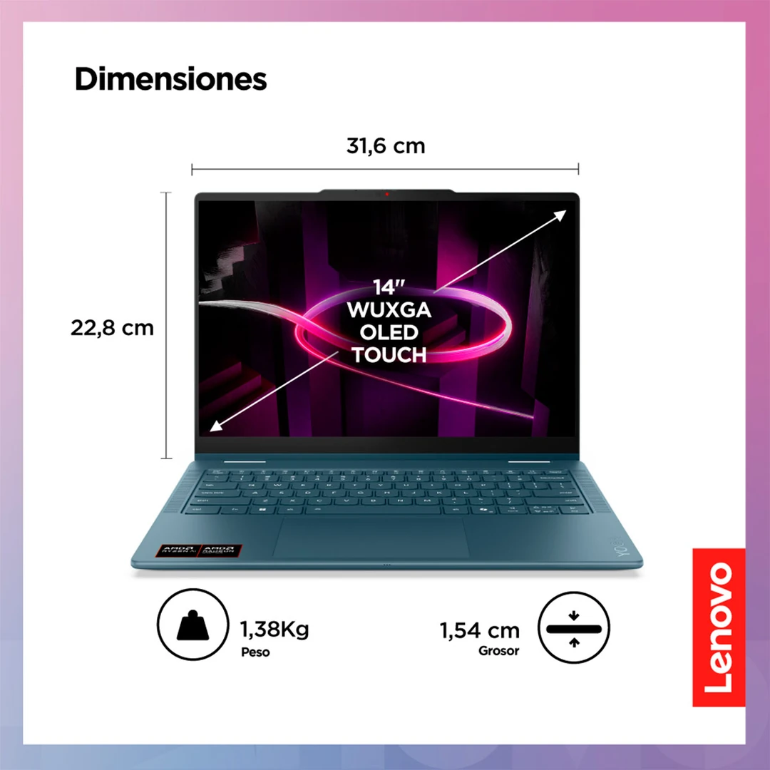 LAPTOP LENOVO YOGA 7 2 EN 1 AMD RYZEN AI 7 32GB 512GB SSD 14" - 3