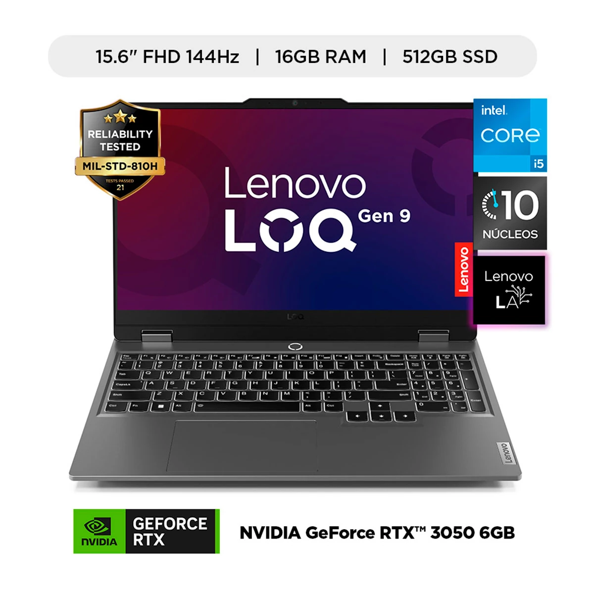 LAPTOP LENONO LOQ INTEL CORE I5 16GB RAM 512GB SSD 15.6” - 1