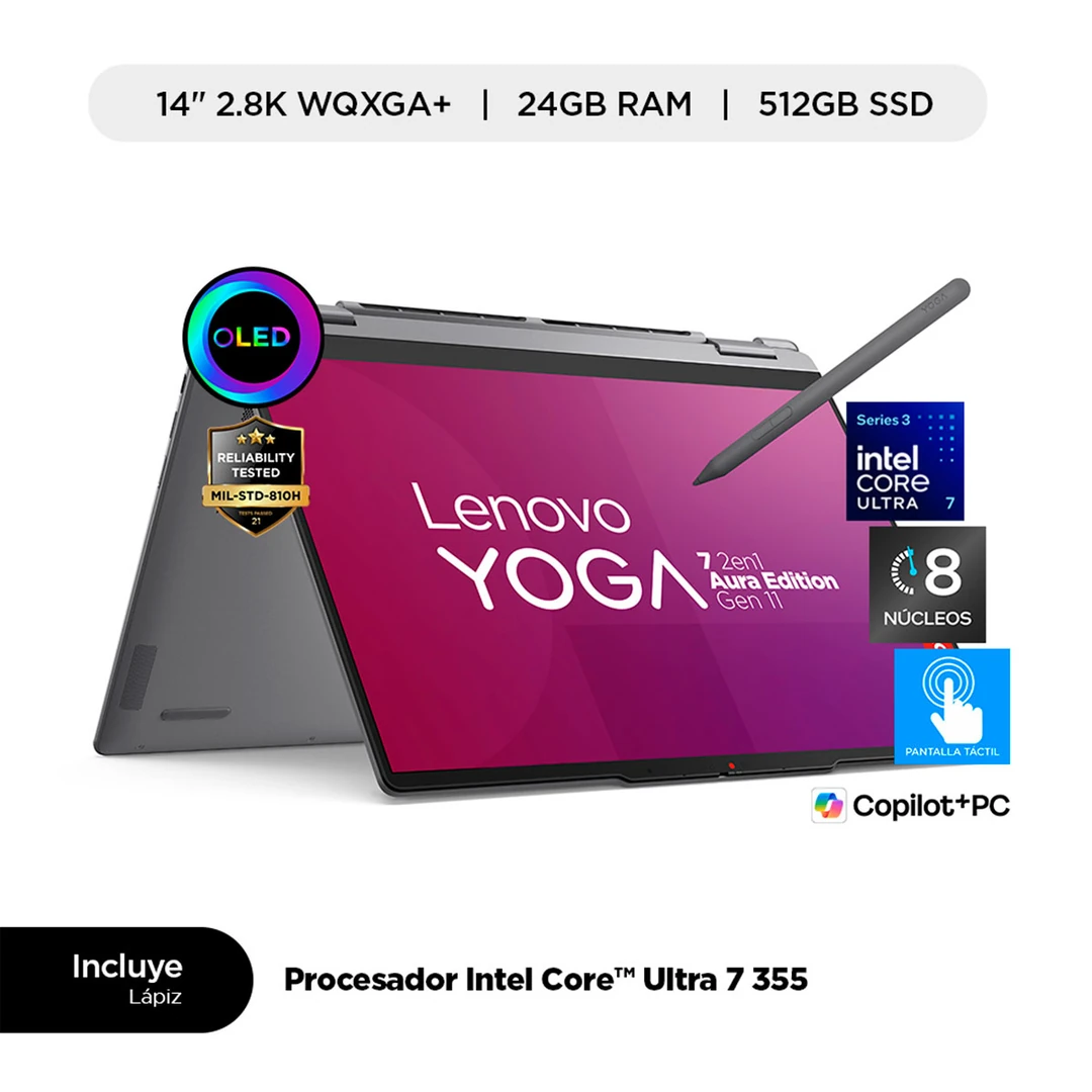 LAPTOP LENOVO YOGA 7I 2 EN 1 INTEL CORE ULTRA 7 24GB 512GB SSD 14" - 1