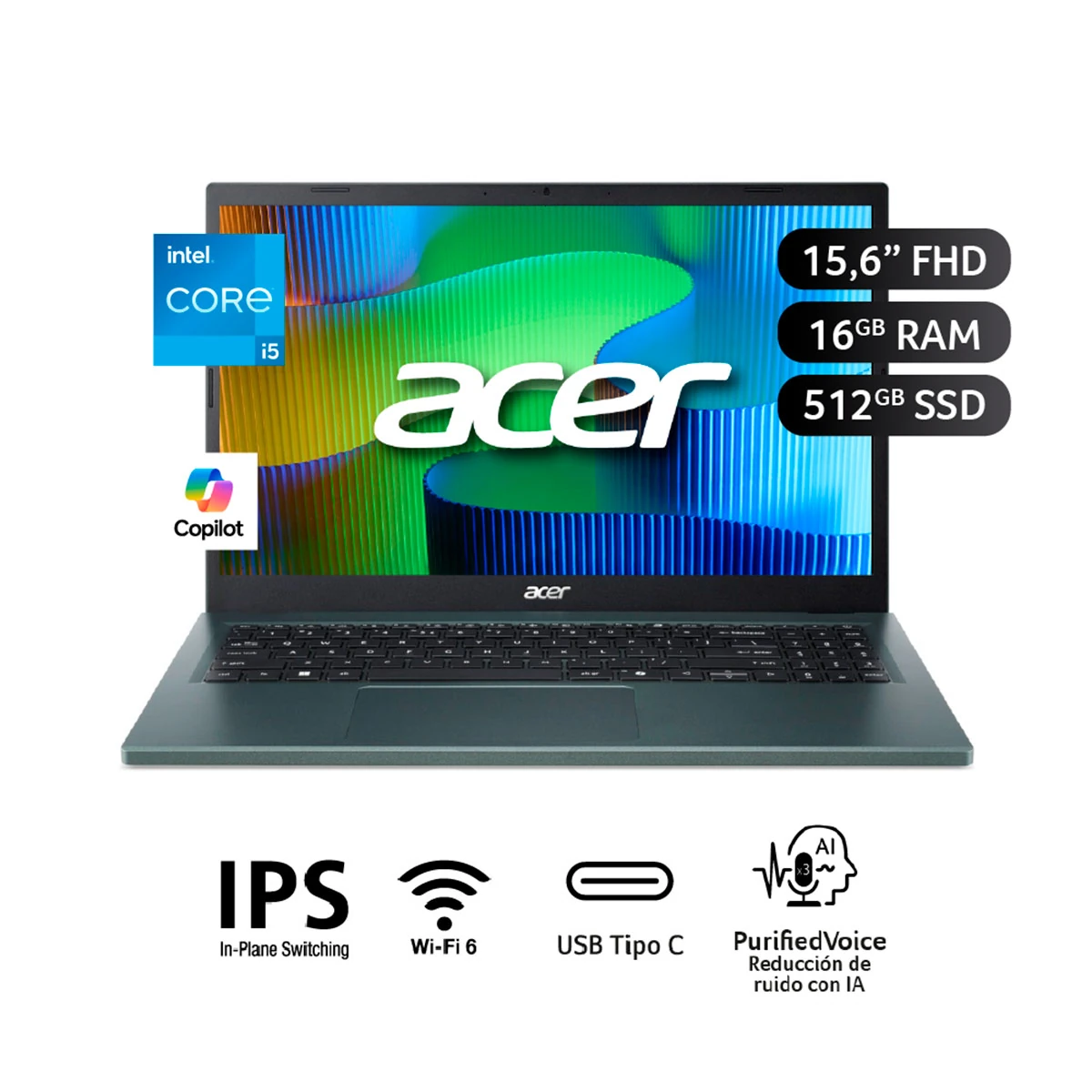 LAPTOP ACER ASPIRE GO 15 INTEL CORE I5 16GB RAM 512GB SSD 15.6” - 1