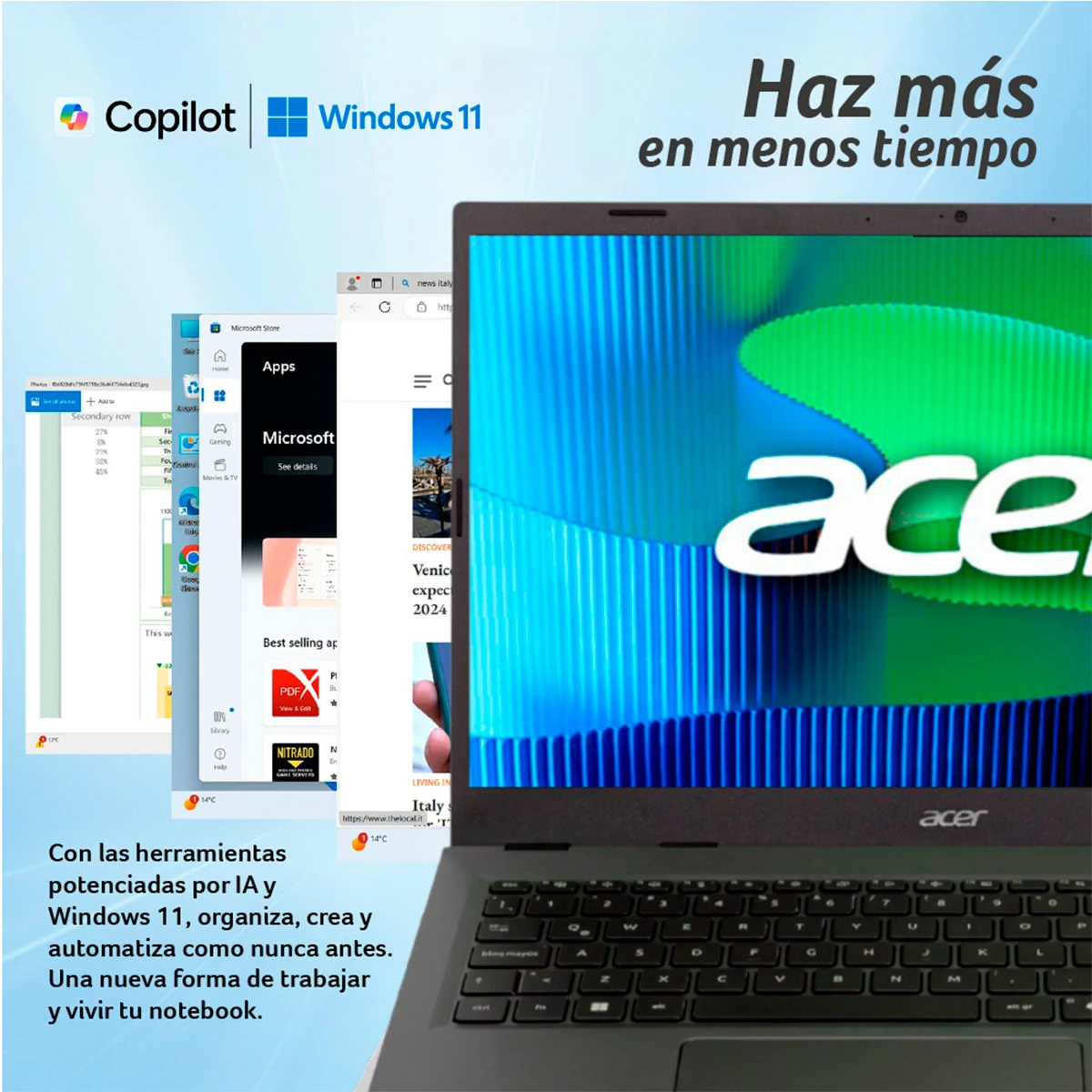 LAPTOP ACER ASPIRE GO 15 INTEL CORE I5 16GB RAM 512GB SSD 15.6” - 11