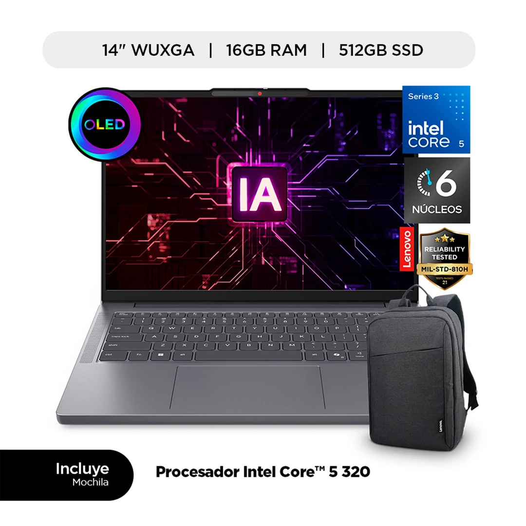 LAPTOP LENOVO IDEAPAD SLIM 3I INTEL CORE 5 16GB 512GB SSD 14" - 1