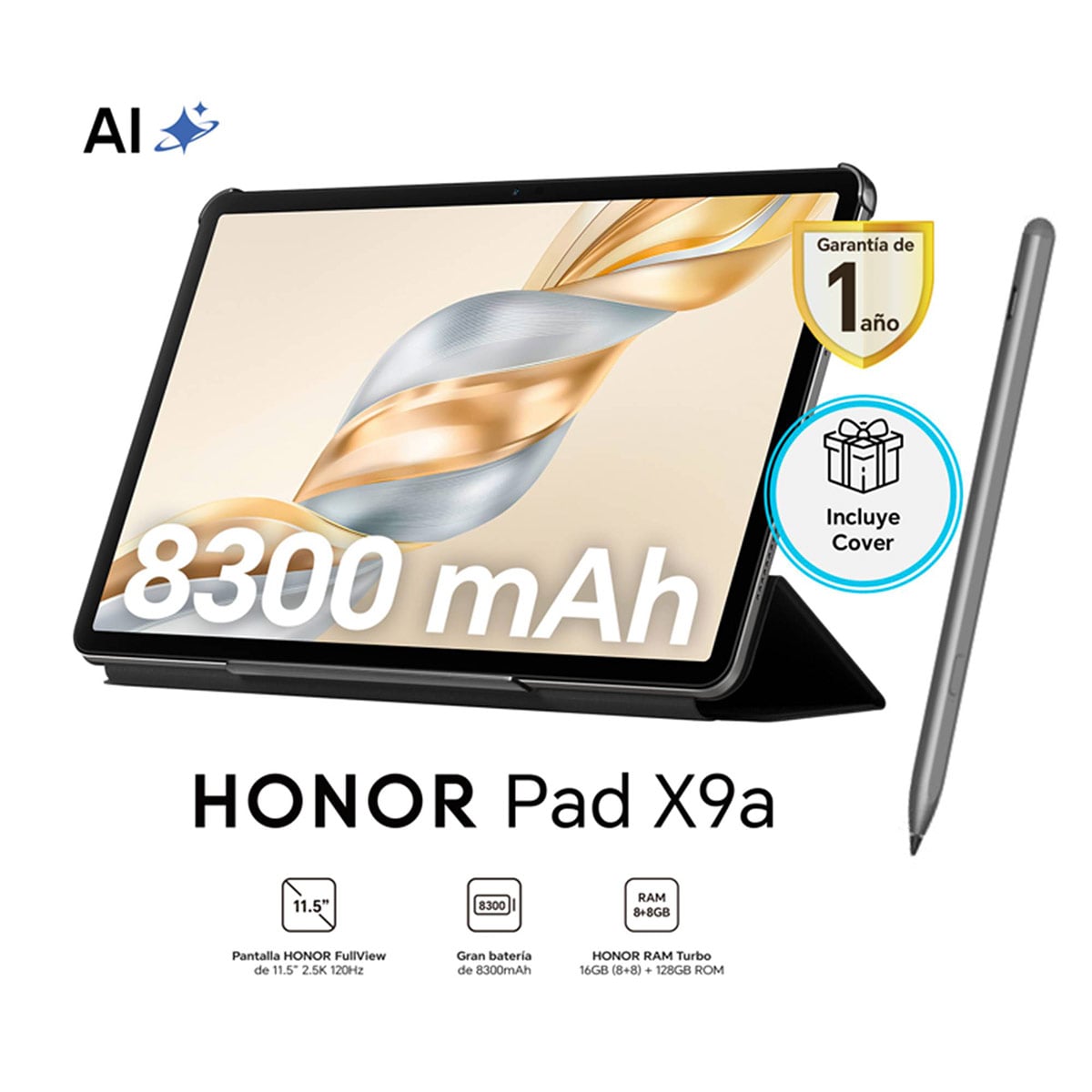 TABLET HONOR PAD X9A 11.5” 128GB + CHOISE PEN LITE - 1