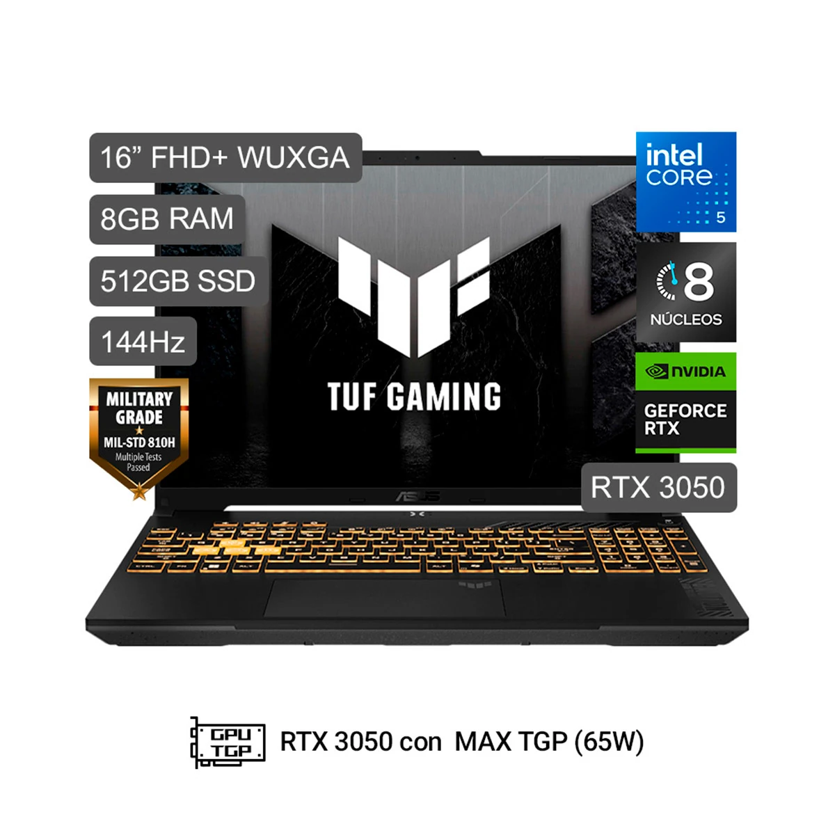 LAPTOP ASUS FX607VJR-TU297W INTEL CORE C5-205H 512GB SSD 8GB 16" - 1