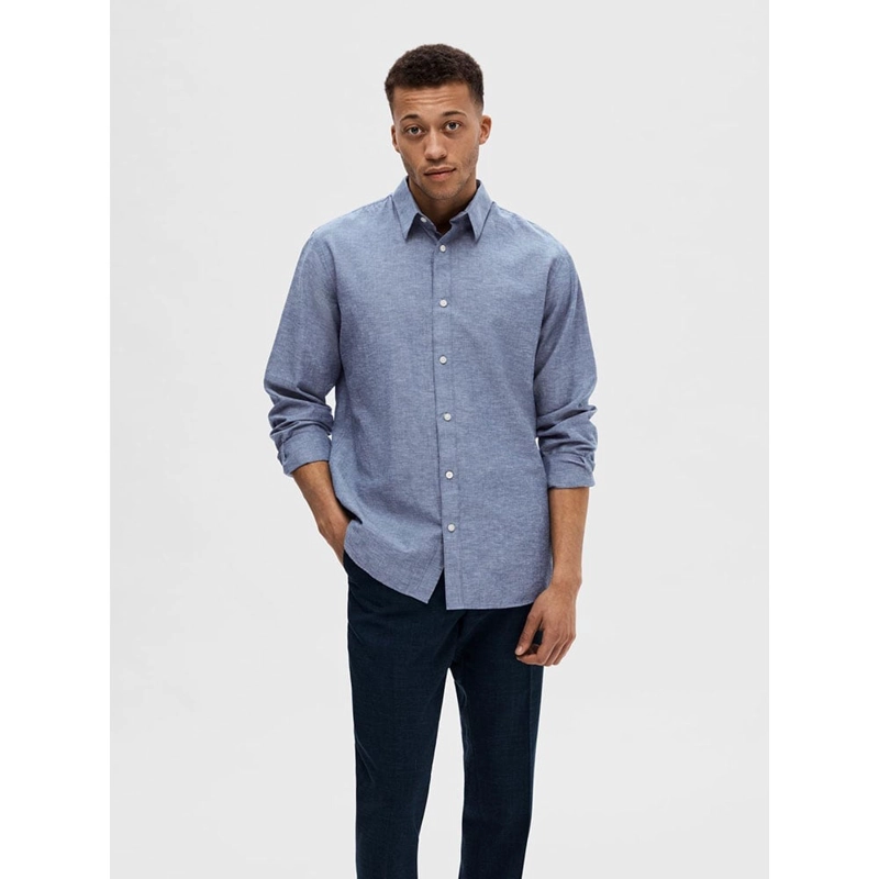 CAMISA MANGA LARGA HOMBRE SELECTED CELESTE 16078867 - 1