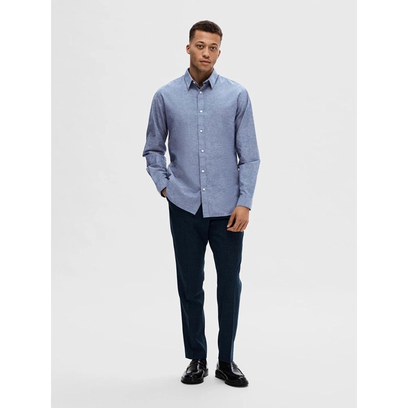 CAMISA MANGA LARGA HOMBRE SELECTED CELESTE 16078867 - 3