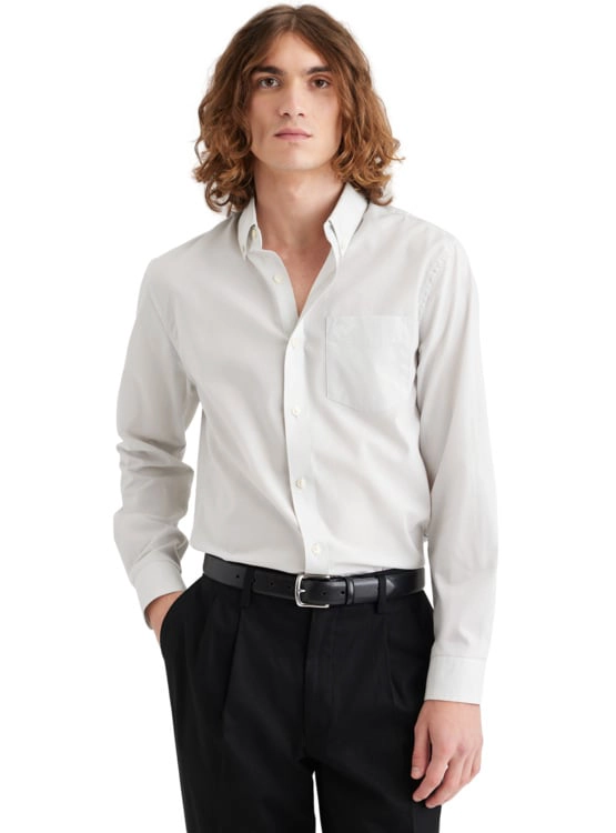 CAMISA MANGA LARGA ALGODÓN HOMBRE DOCKERS GRIS SIGNATURE - 1