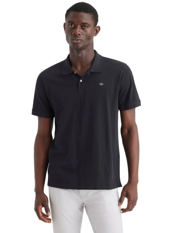 POLO PIQUE MANGA CORTA ALGODÓN HOMBRE DOCKERS NEGRO - 1