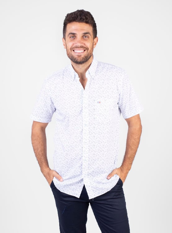 CAMISA MANGA CORTA ALGODÓN HOMBRE PIERRE CARDIN ESTAMPADA - 1