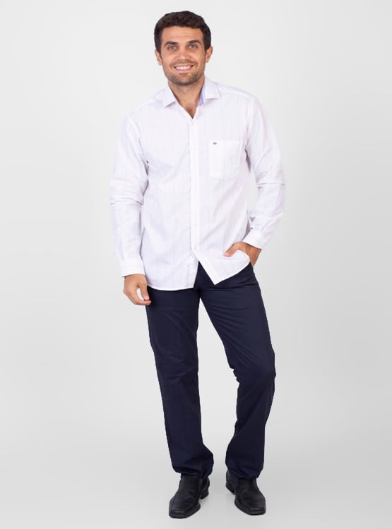 CAMISA MANGA LARGA ALGODÓN HOMBRE PIERRE CARDIN TESSUTO MADE IN ITALY - 4
