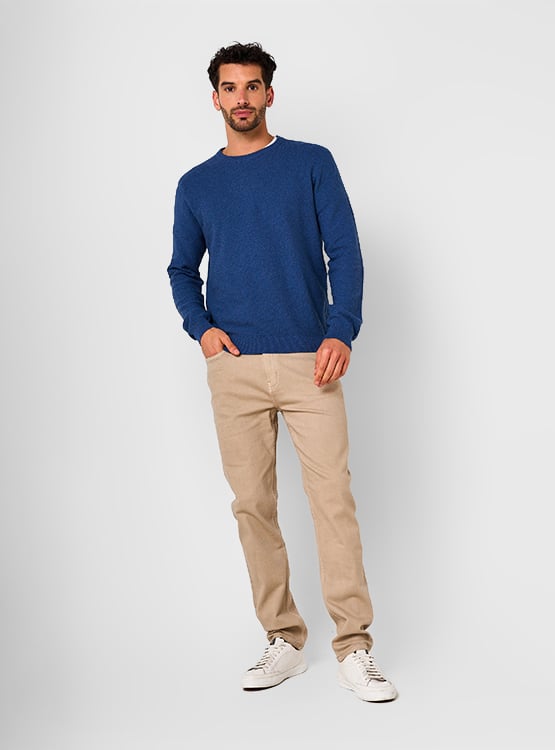SWEATER HOMBRE CACHAREL AZUL MARINO CUELLO REDONDO - 4