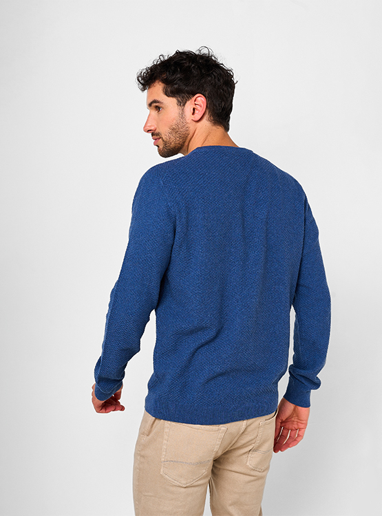 SWEATER HOMBRE CACHAREL AZUL MARINO CUELLO REDONDO - 2