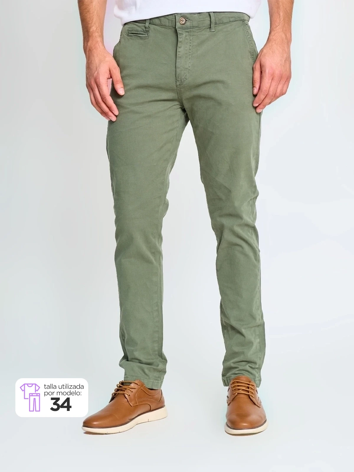PANTALÓN ALGODÓN HOMBRE CACHAREL VERDE OSCURO - 1