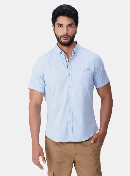 CAMISA MANGA CORTA ALGODÓN HOMBRE JOHN HOLDEN RAUL CS809. - 1
