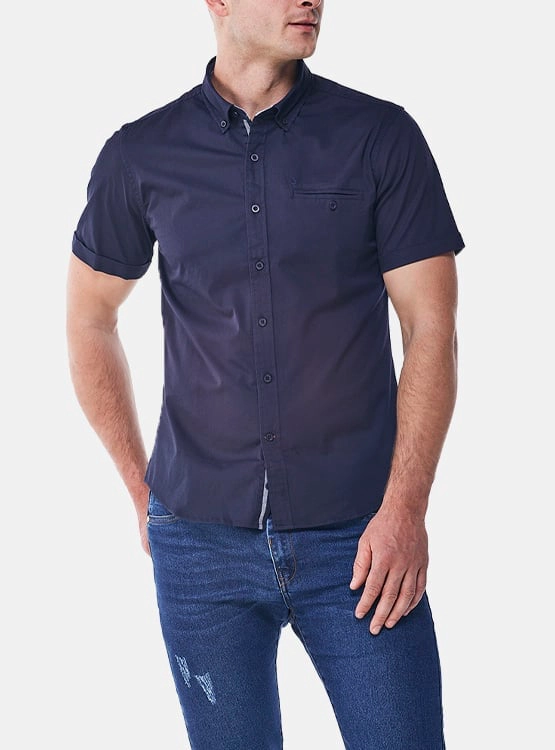CAMISA MANGA CORTA ALGODÓN HOMBRE JOHN HOLDEN RAUL CS809. - 1