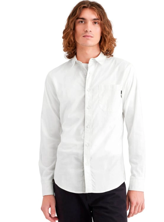CAMISA MANGA LARGA ALGODÓN HOMBRE DOCKERS BLANCO CASUAL SHIRT - 1