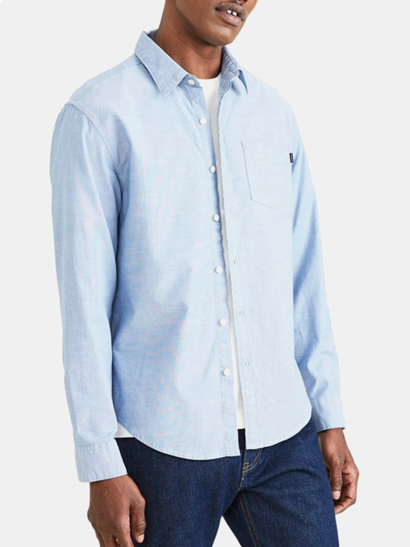 CAMISA MANGA LARGA ALGODÓN HOMBRE DOCKERS AZUL OXFORD - 1