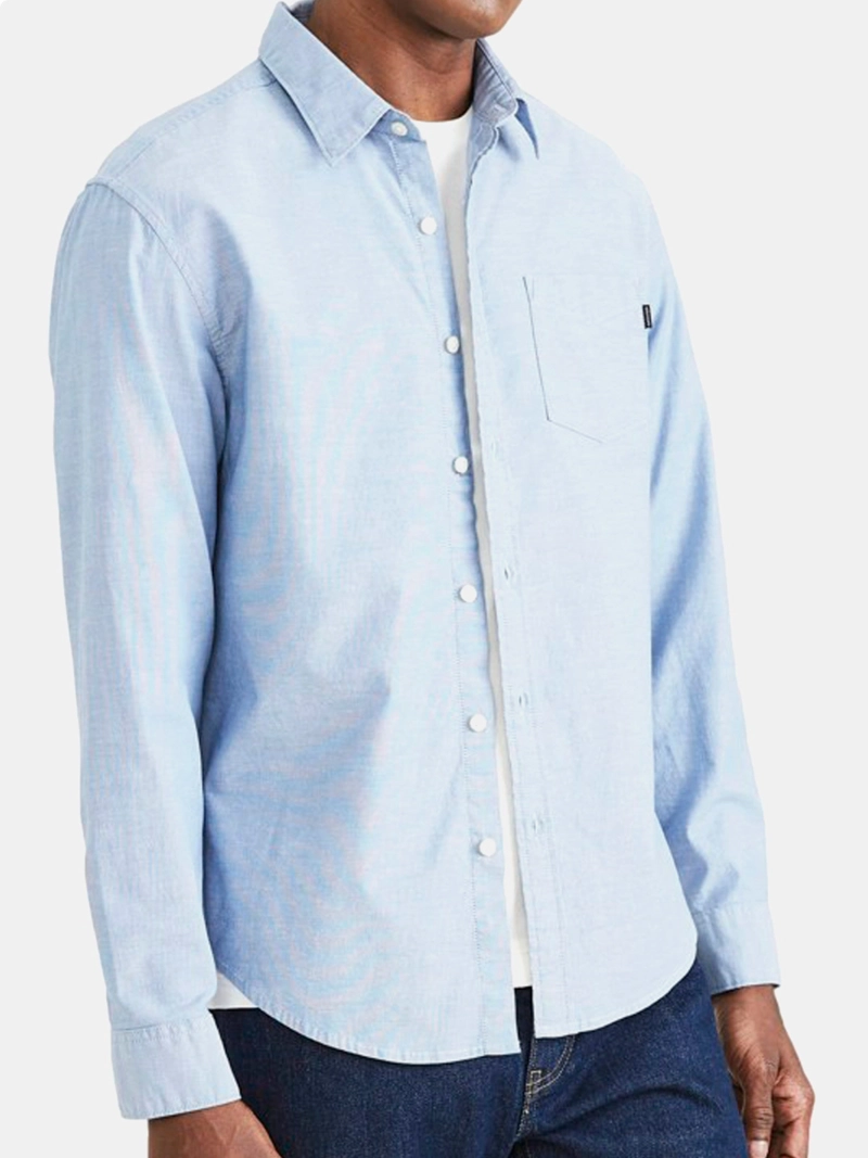 CAMISA MANGA LARGA ALGODÓN HOMBRE DOCKERS AZUL OXFORD - 3