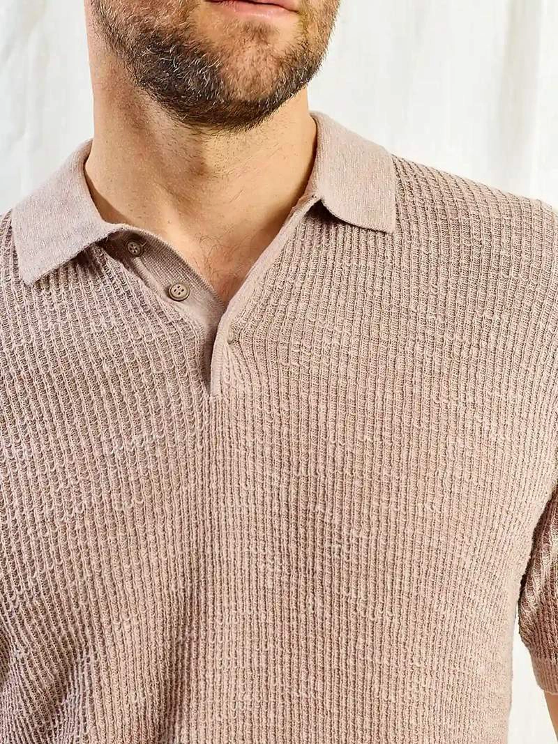 POLO MANGA CORTA CASUAL HOMBRE SPAVALDI ENZO BEIGE - 4