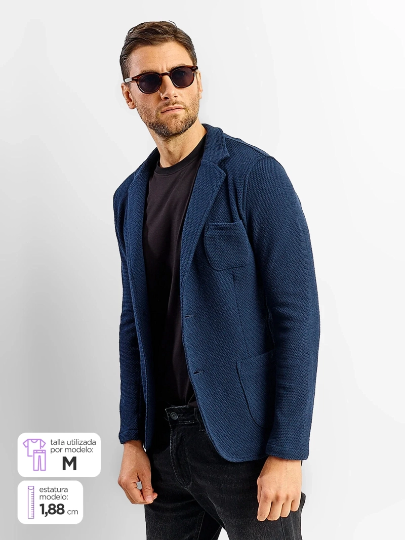 BLAZER CASUAL HOMBRE SPAVALDI EULOGIO AZUL ÍNDIGO - 1