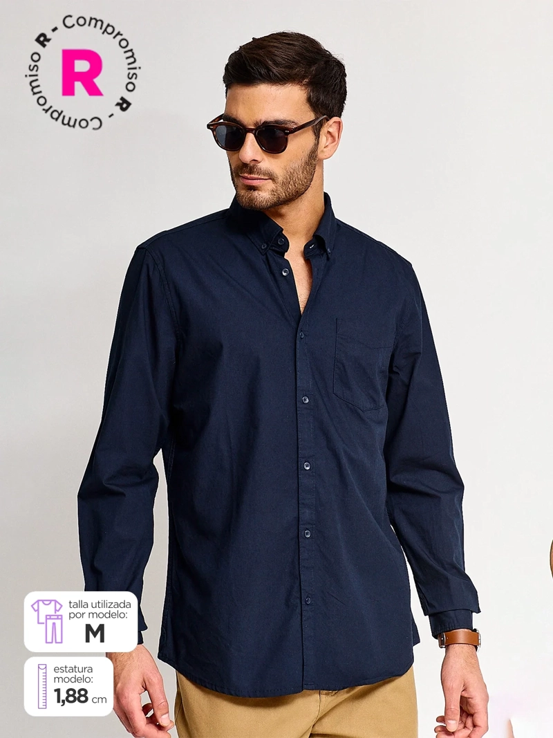 CAMISA MANGA LARGA NAVIGATA HOMBRE POPLIN - 1